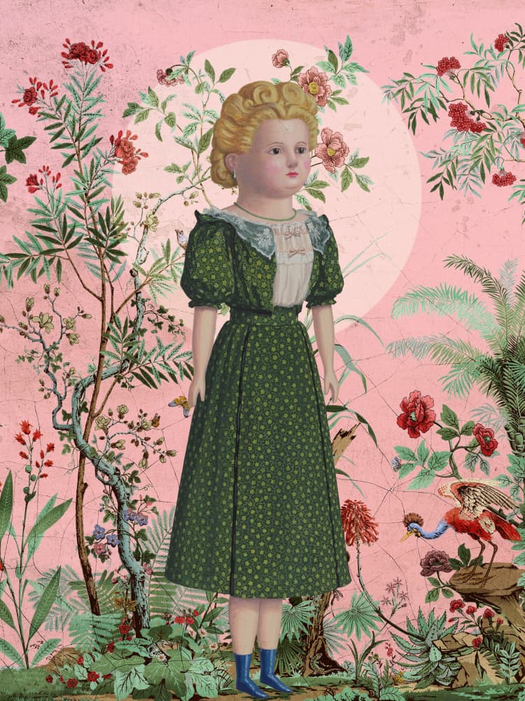 Whimsical Botanical Doll by Marja van den Hurk — canvas wall art