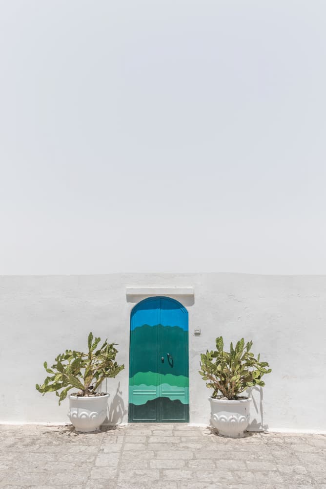 Blue Green Doorway by Photolovers — canvas wall art
