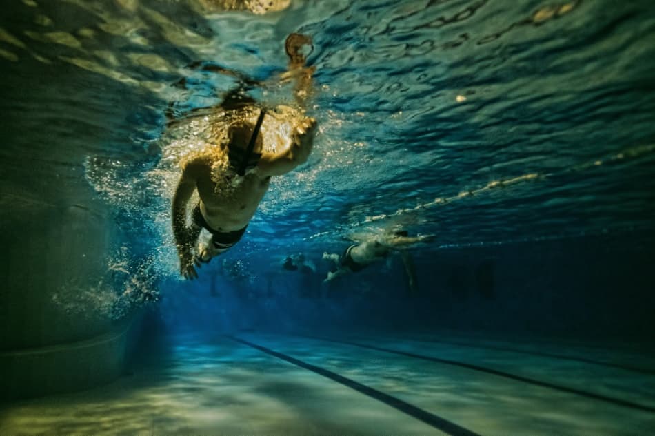 Underwater Swimmer by Assaf Gavra — canvas wall art