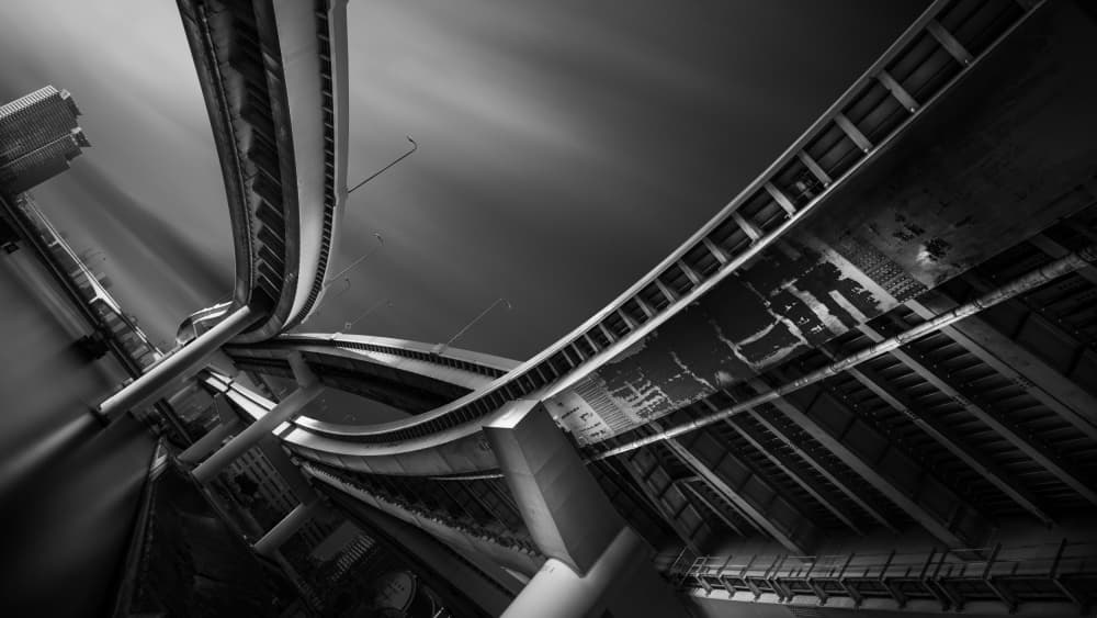 Dynamic Urban Overpasses by Yoshihiko Wada — canvas wall art