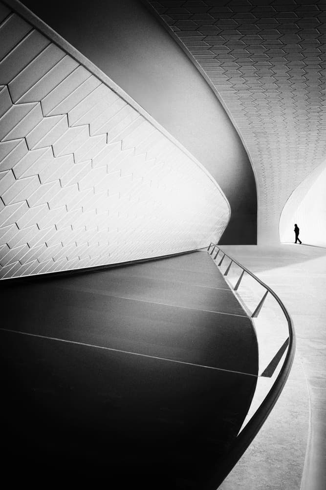 Lone Figure Architectural Path by Florentinus Joseph — canvas wall art