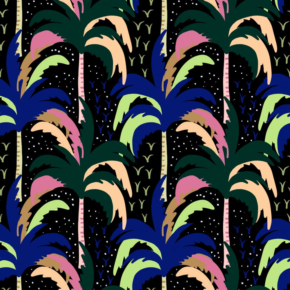 Starry Tropical Palms by Josie George — canvas wall art