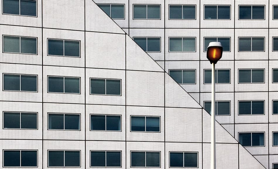Geometric Building Light by Eric Mattheyses — canvas wall art