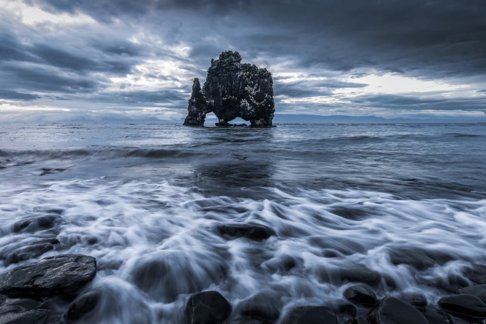 Dramatic Ocean Rock by Irene Wu — canvas wall art