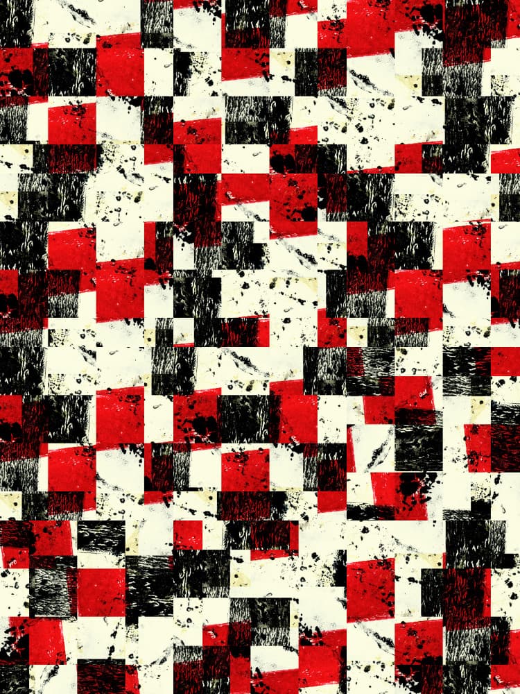 Gritty Red Black Blocks by Petr Strnad — canvas wall art
