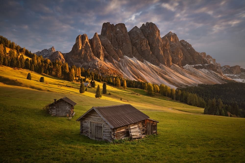 Alpine Meadow Huts by Daniel Řeřicha — canvas wall art