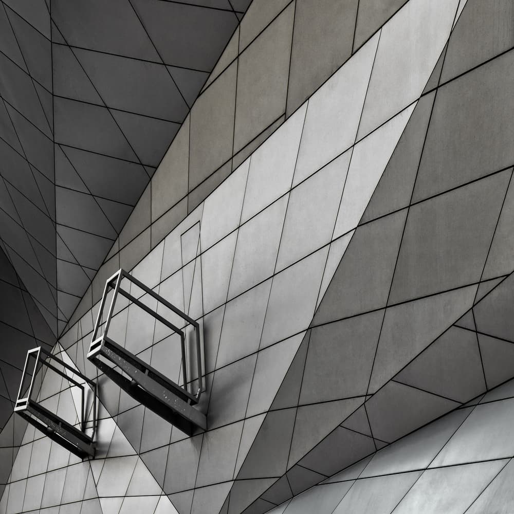 Geometric Building Detail by Gilbert Claes — canvas wall art