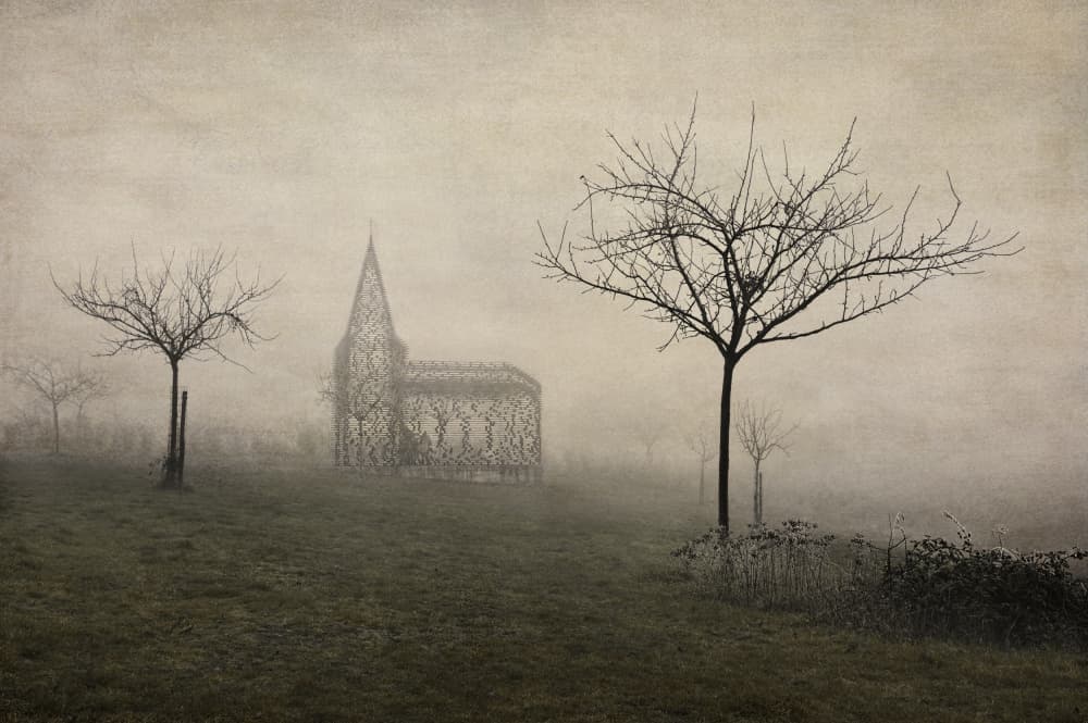 Church in the Mist by Jan Scheunders — canvas wall art