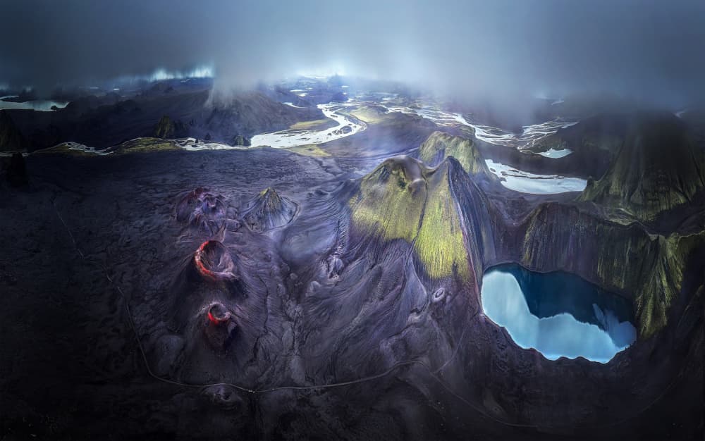 Ethereal Volcanic Landscape by Yuan Su — canvas wall art