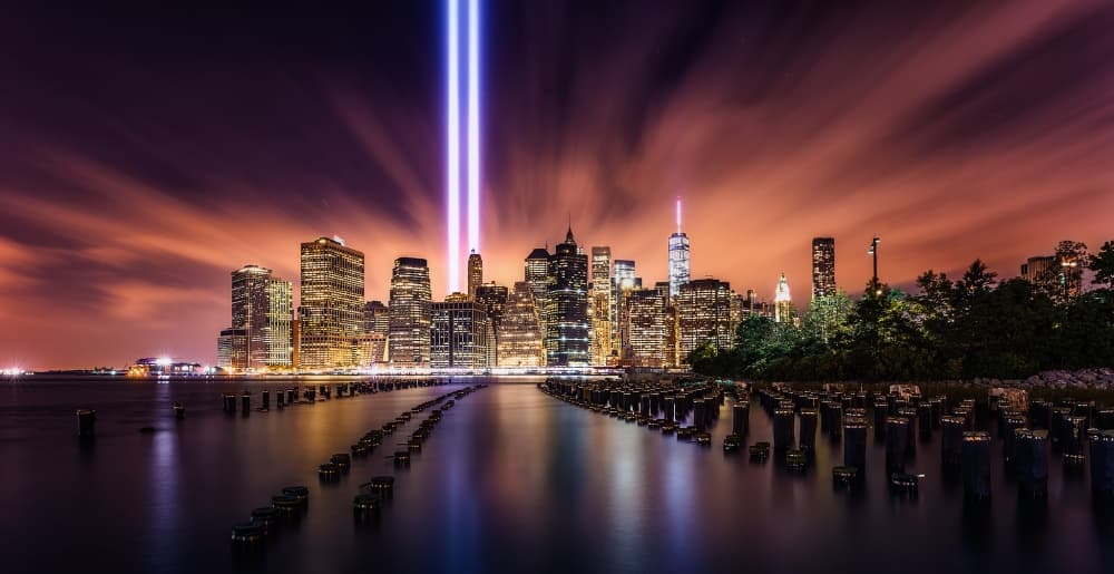 Manhattan Tribute Lights by Javier de la Torre — canvas wall art
