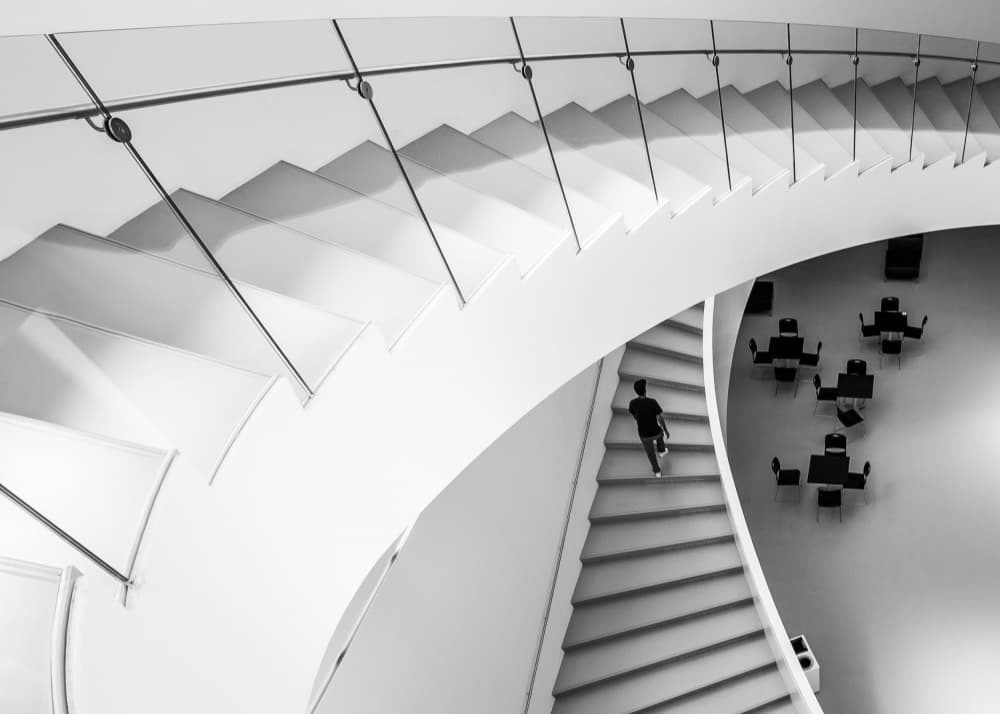Spiral Staircase Ascent by Michiko Ôtomo — canvas wall art