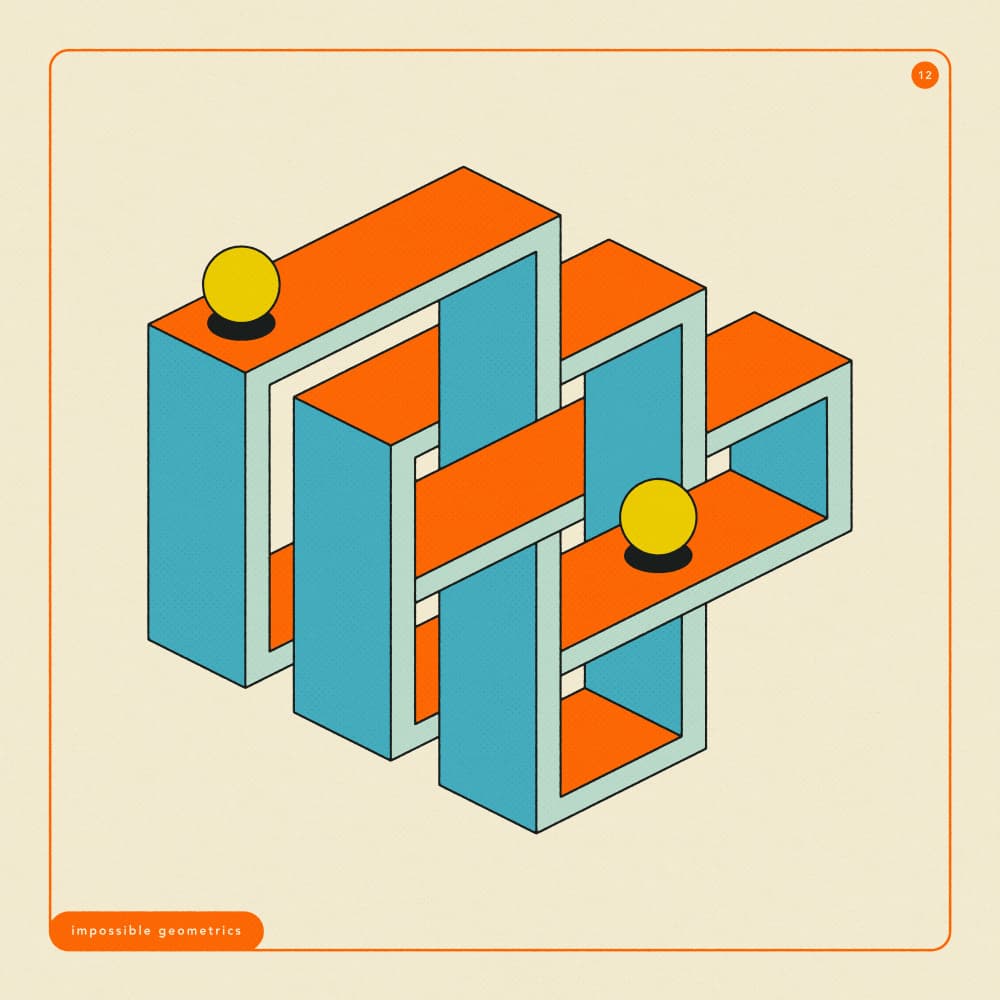 Impossible Geometric Structure by Jazzberry Blue — canvas wall art
