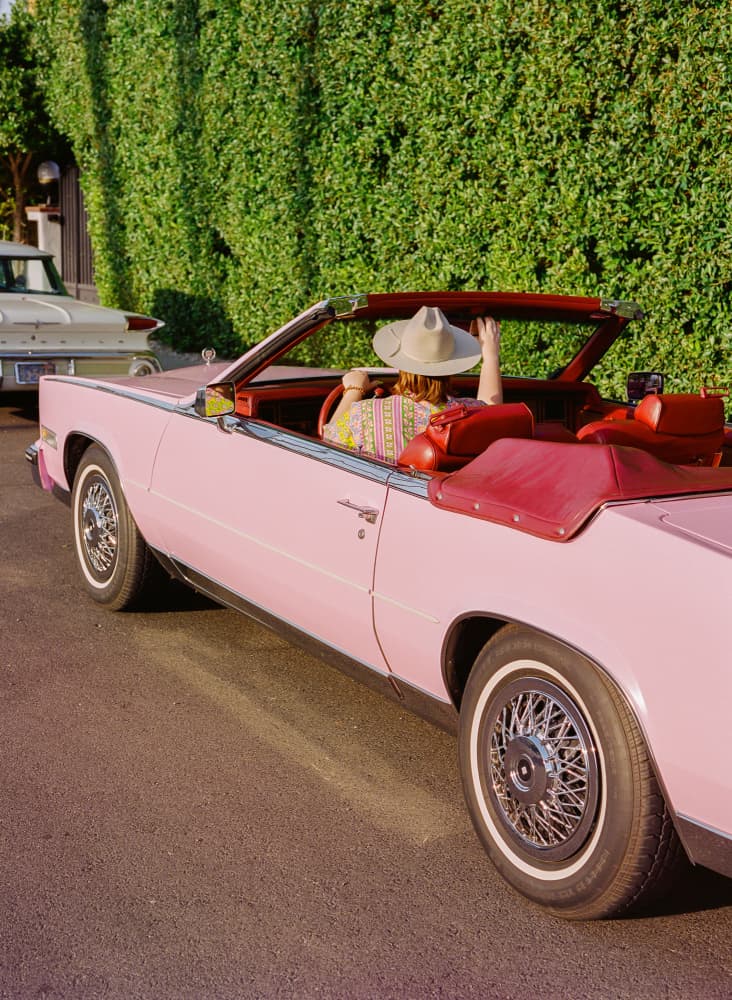 Pink Vintage Convertible Ride by Bethany Young — canvas wall art