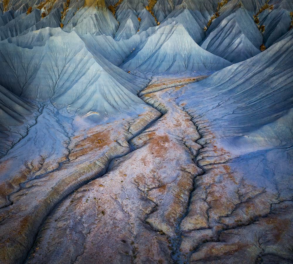 Blue Badlands Terrain by Shenshen Dou — canvas wall art