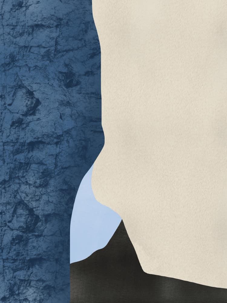 Minimal Blue Landscape by Little Dean — canvas wall art