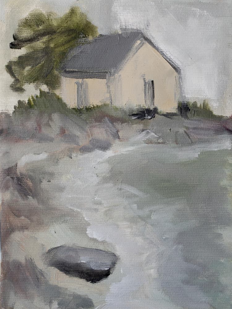 Quiet Coastal House by Tamar Green — canvas wall art