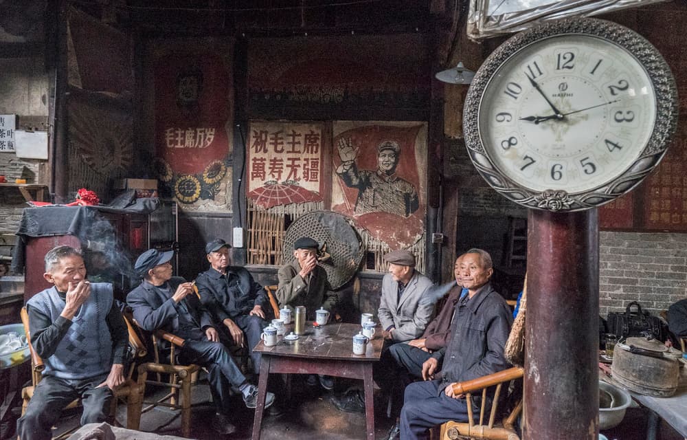 Chinese Tea House Gathering by Adam Wong — canvas wall art