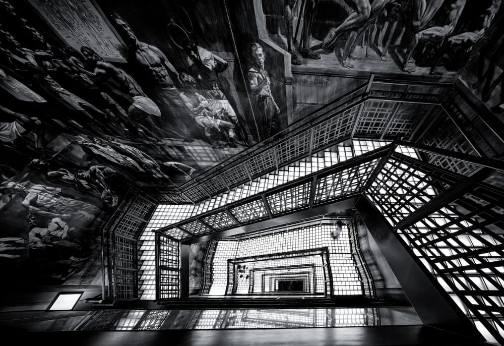 Ornate Stairwell Perspective by Yuzo Fujii — canvas wall art