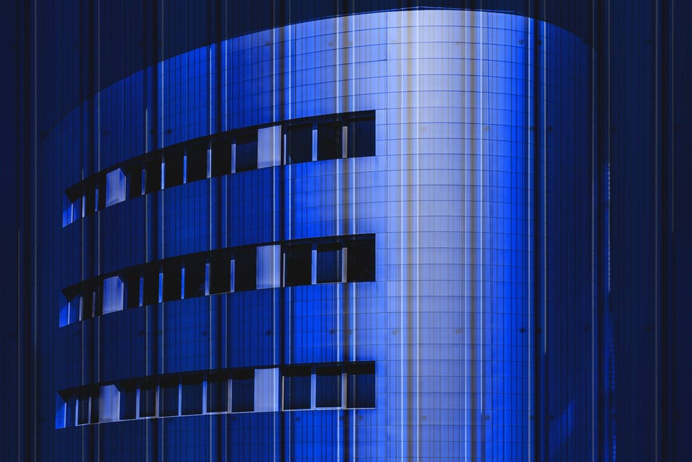 Sleek Blue Architecture by Jois Domont ( J.L.G.) — canvas wall art