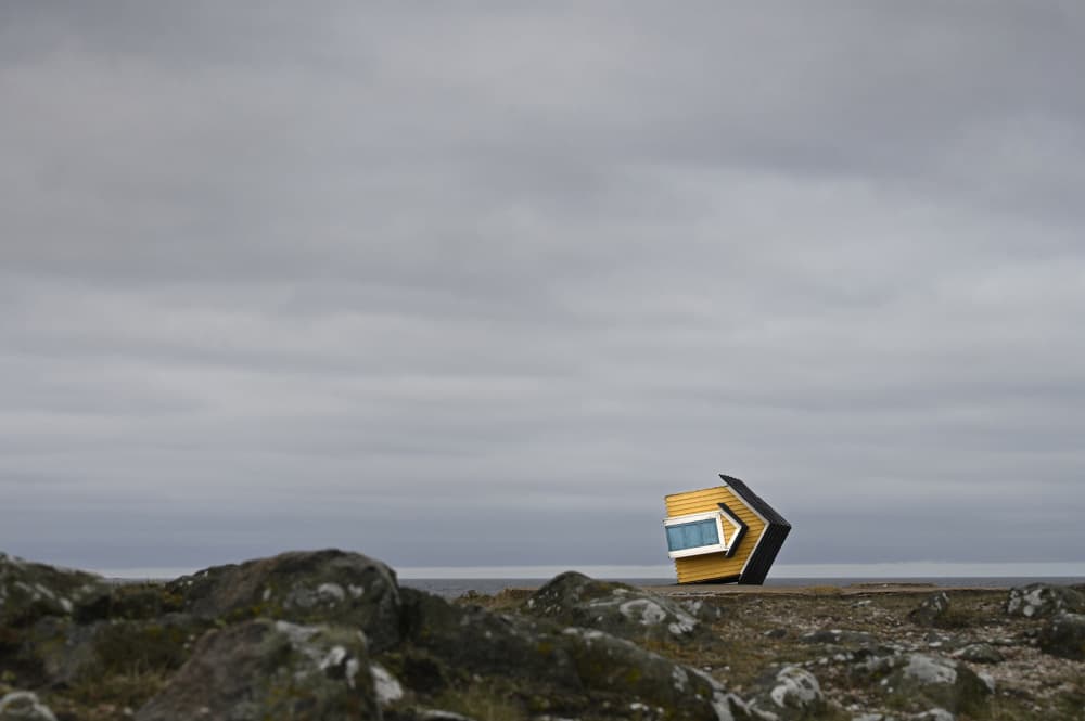 Modern Coastal Hut by Lotte Grønkjær — canvas wall art