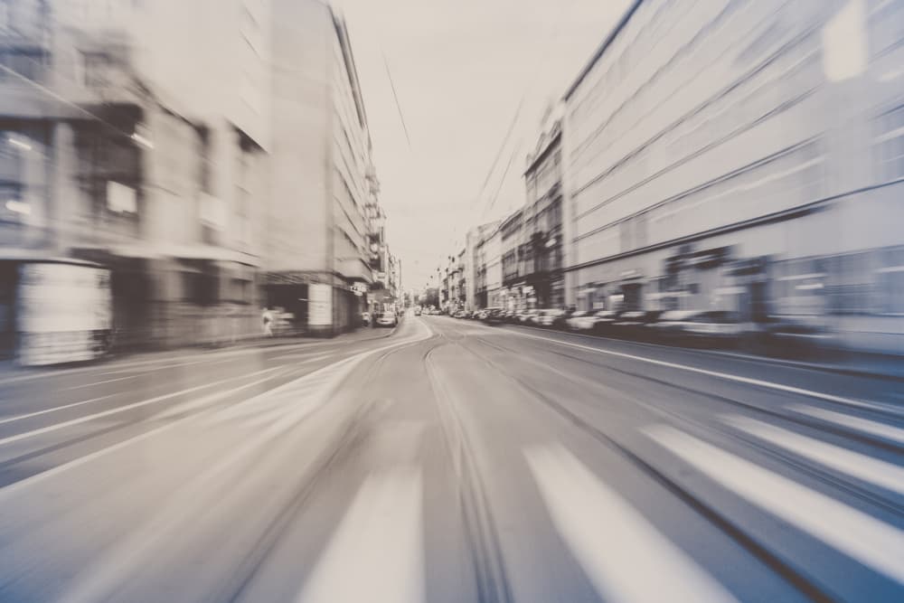 City Motion Blur by Justyna Jaszke — canvas wall art