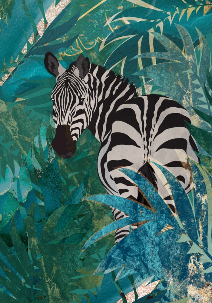 Zebra in the jungle 1 by Sarah Manovski — canvas wall art