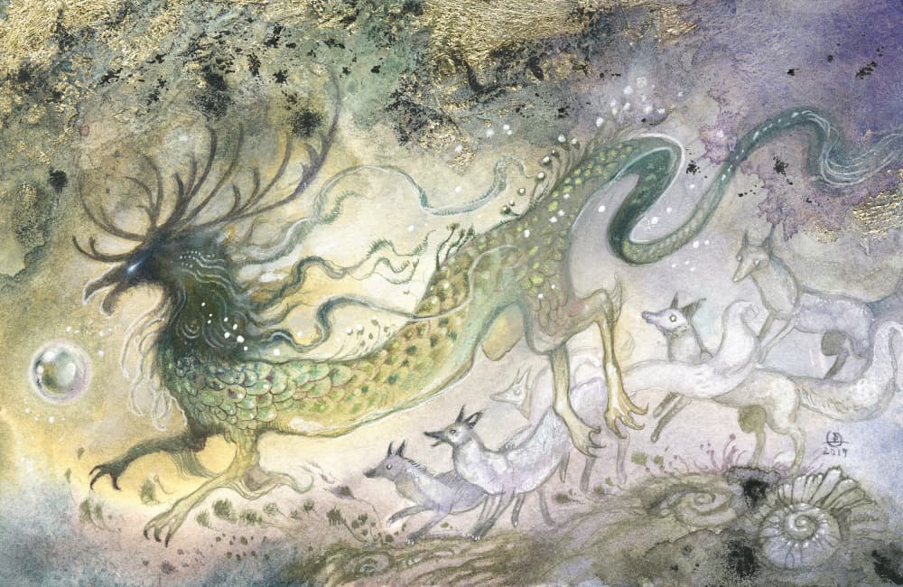 Mystical Forest Dragon Spirit by Stephanie Law — canvas wall art