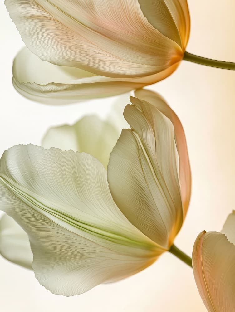 Soft Petal Tulips by Bilge Paksoylu — canvas wall art