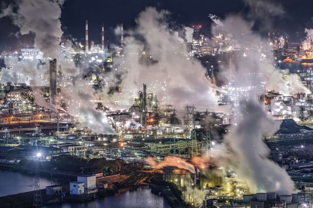 Illuminated Industrial Night by Kobayashi Tetsurou — canvas wall art