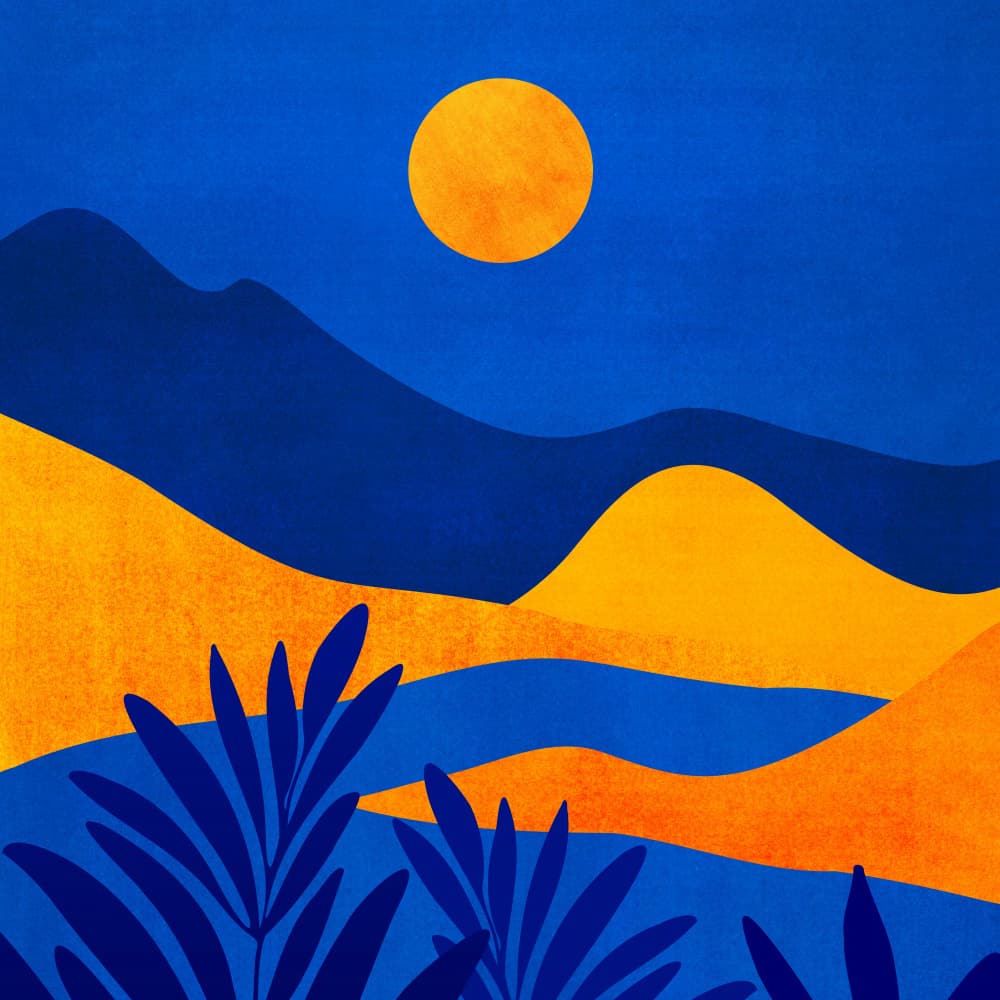 Moonrise Mountains Mural by Kristian Gallagher — canvas wall art