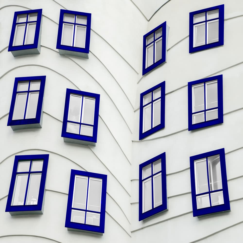 Wavy Blue Windows by Marc Huybrighs — canvas wall art