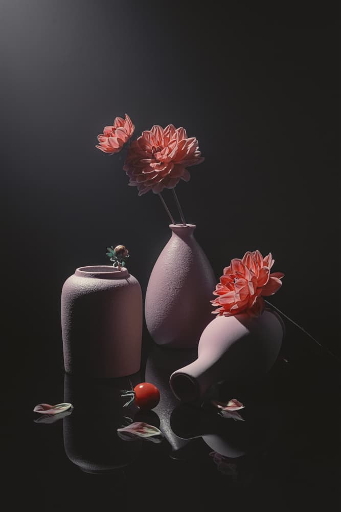 Quiet Pink Floral Still Life by Lydia Jacobs — canvas wall art