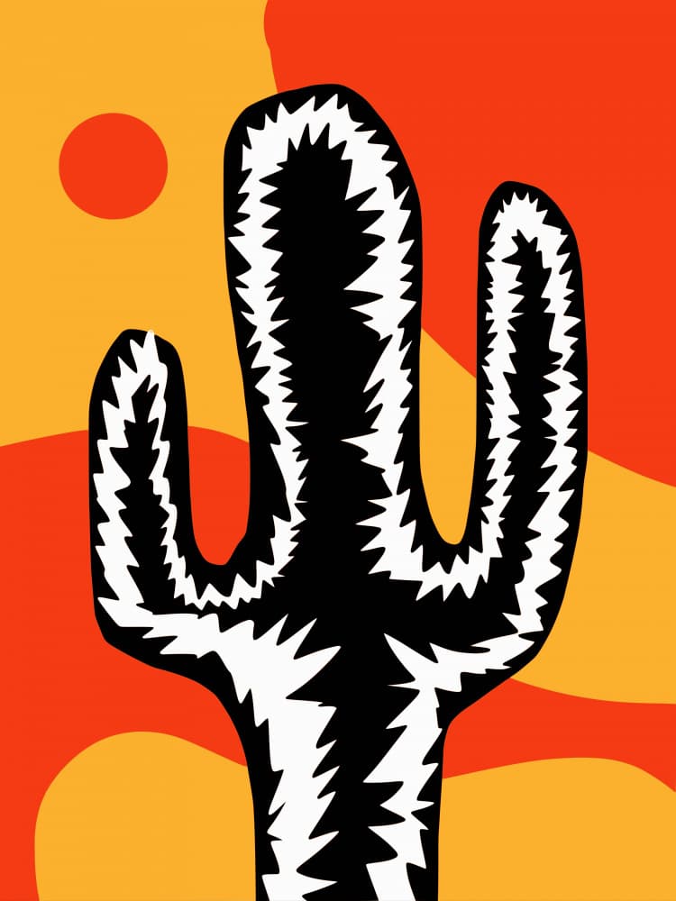 Vibrant Saguaro Sunset by Little Dean — canvas wall art