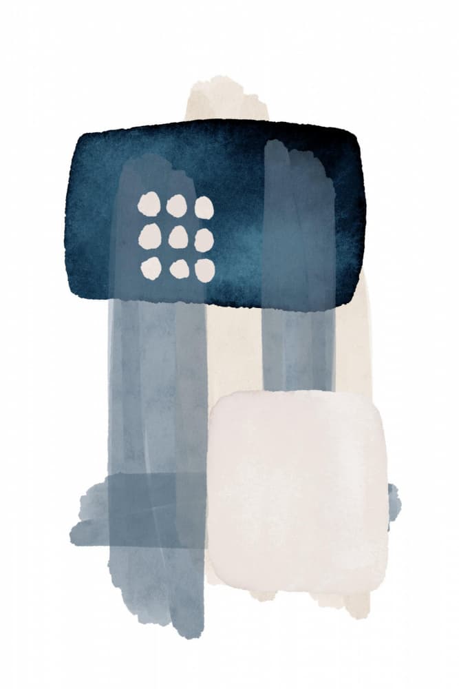 Abstract Blue Blocks by Sally Ann Moss — canvas wall art