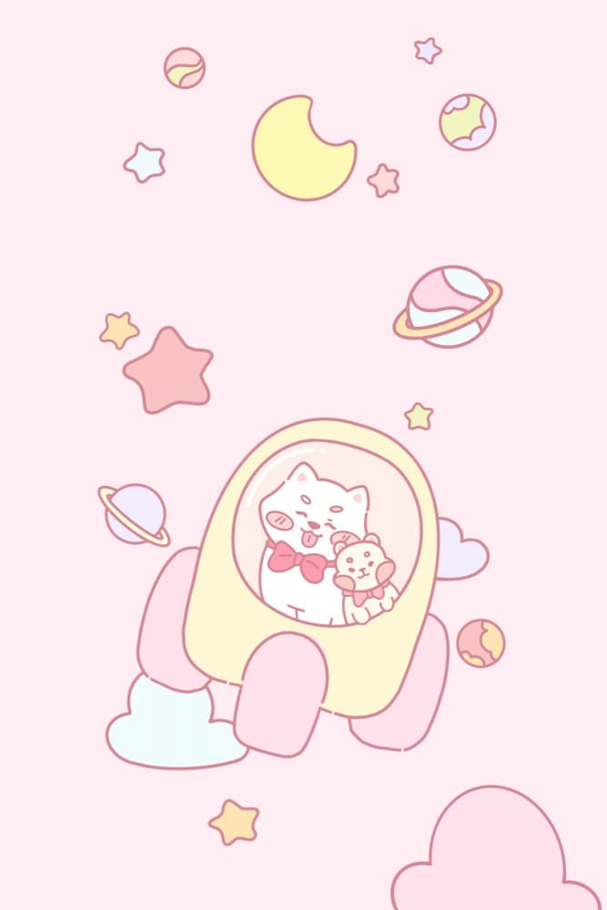 Cute Cat Space Adventure by Xuan Thai — canvas wall art