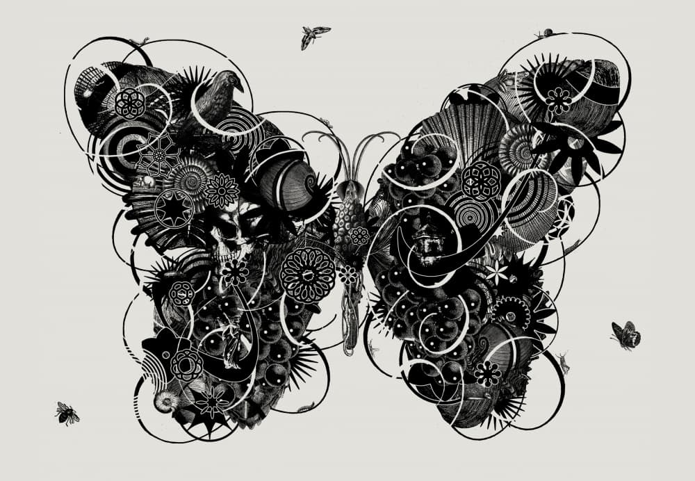 Steampunk Butterfly Gears by Jaco Putker — canvas wall art