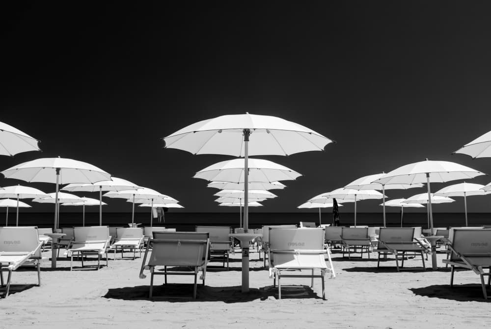 Black and White Beach by Markus Auerbach — canvas wall art