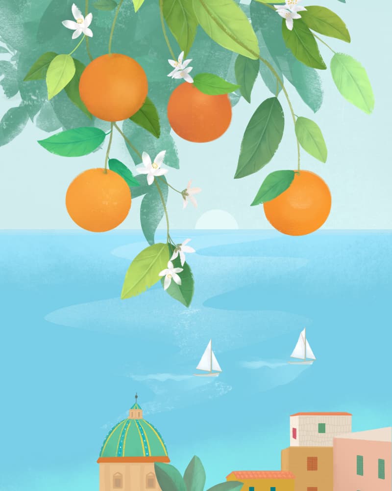 Amalfi Oranges by Petra Lizde — canvas wall art