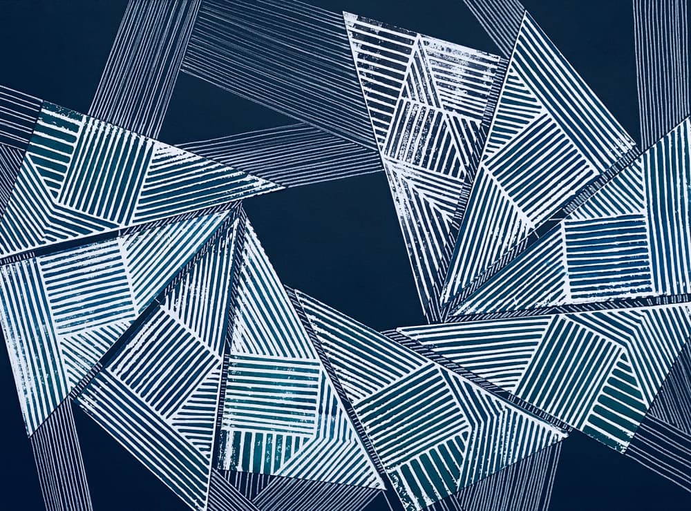 Dynamic Geometric Lines by kellymariesmith — canvas wall art