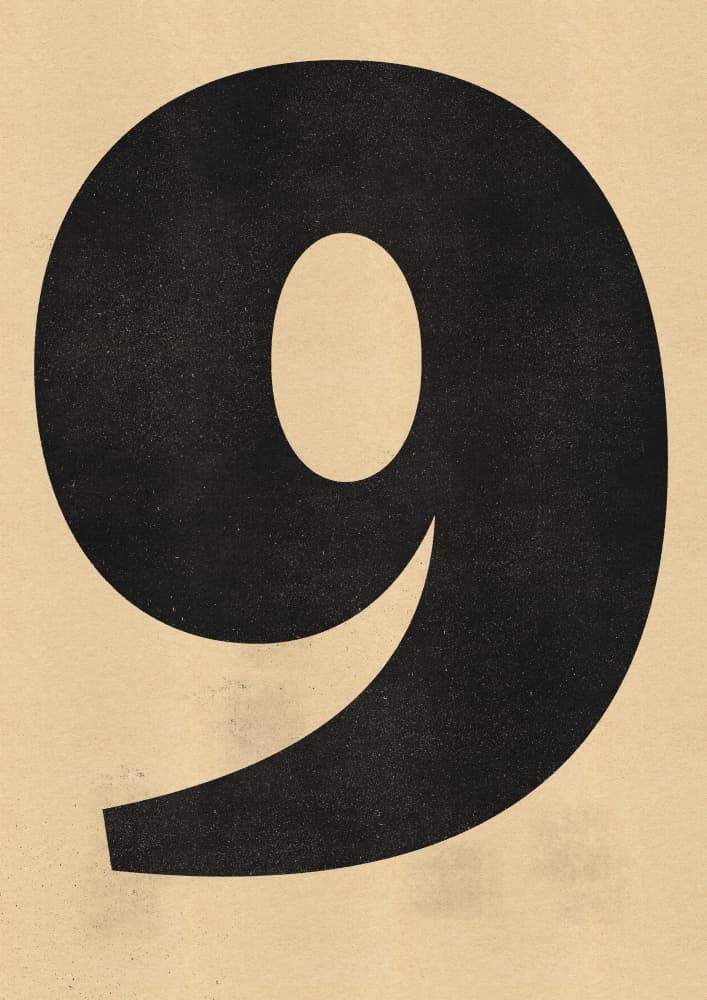 Bold Black Nine by Nicholas — canvas wall art