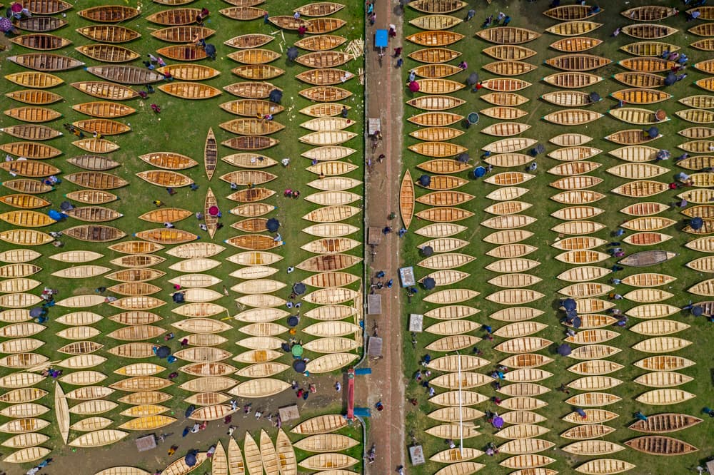 Aerial Boat Market by Azim Khan Ronnie — canvas wall art
