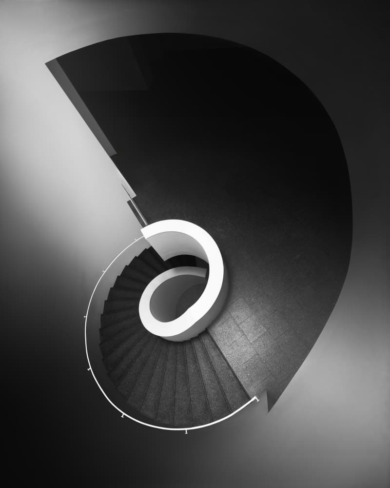 Elegant Spiral Staircase by Olavo Azevedo — canvas wall art