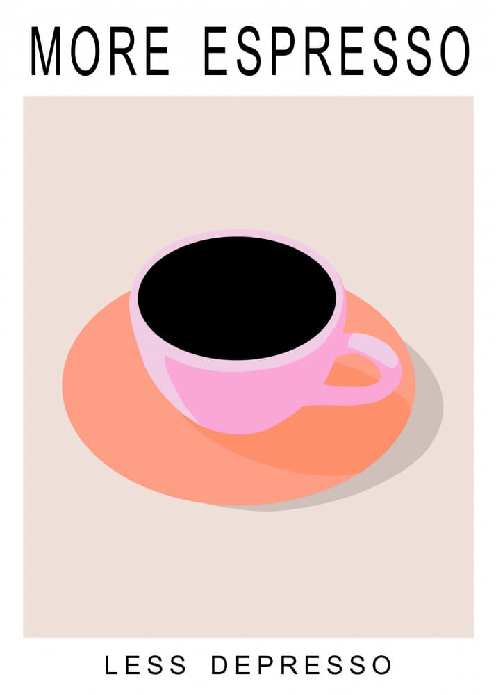 More Espresso Less Depresso by ByKammille — canvas wall art