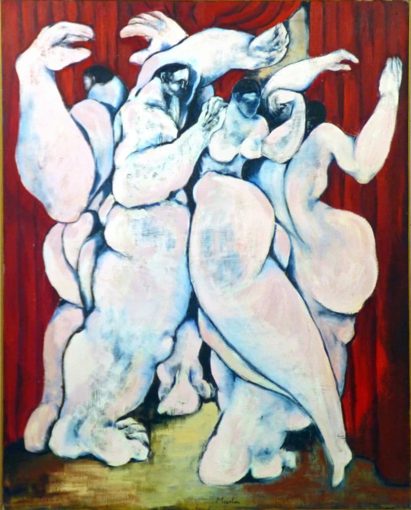 Voluptuous Figures Embrace by Pascal Marlin — canvas wall art