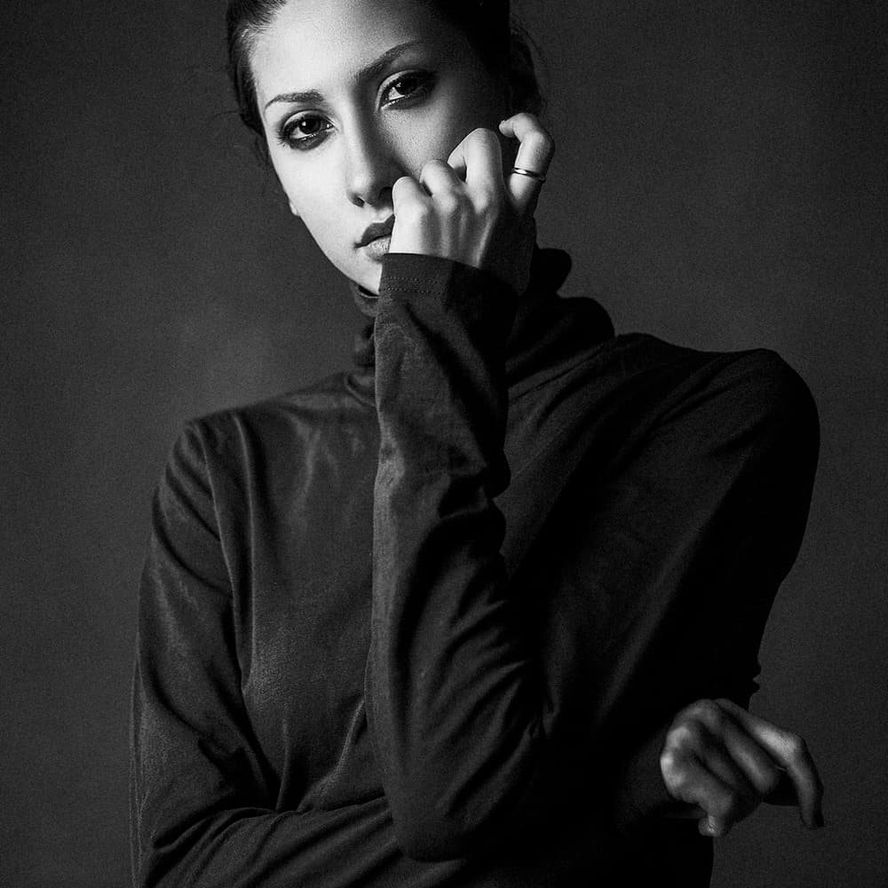 Intense Black White Portrait by Amin Hamidnezhad — canvas wall art