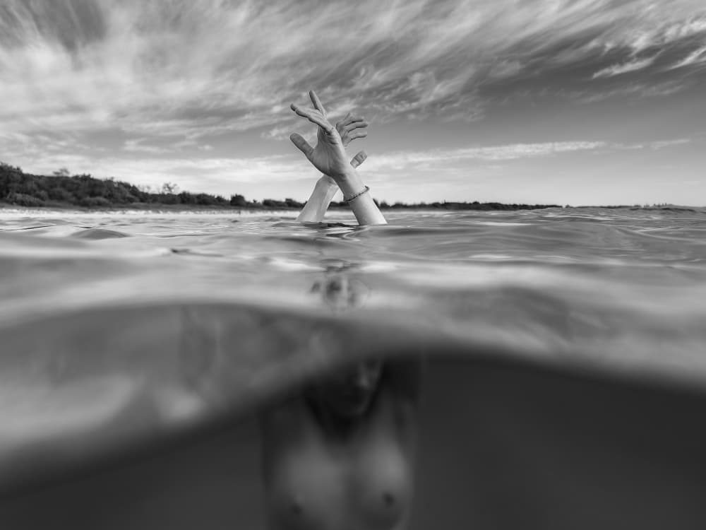 Graceful Hands Water Split by Craig Stampfli — canvas wall art
