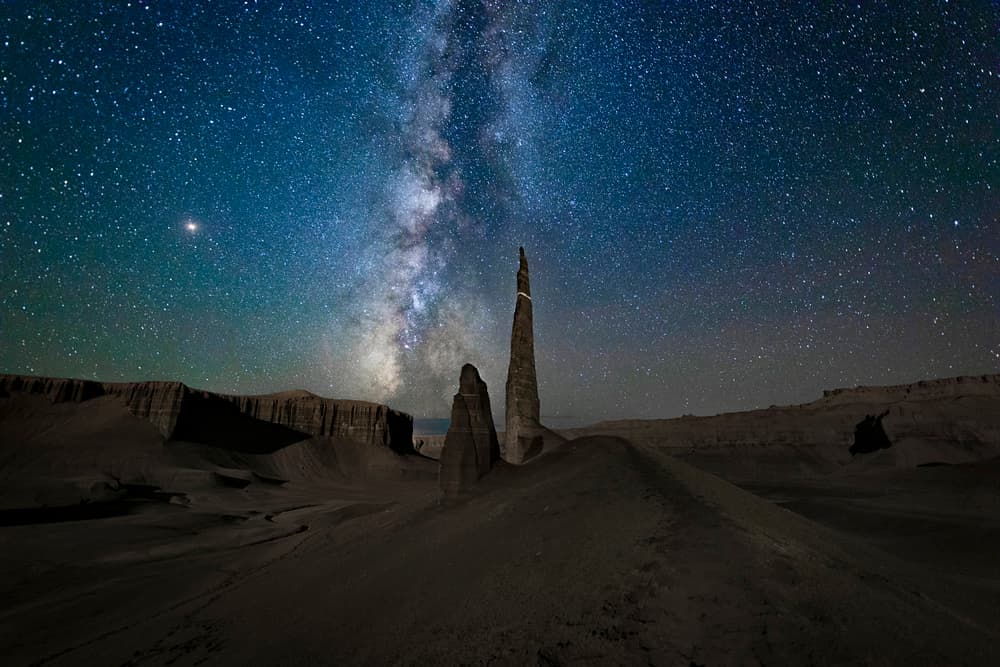 Milky Way Desert Spires by Michael Zheng — canvas wall art