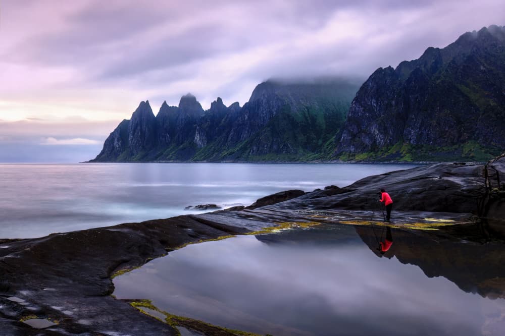 Serene Fjord Reflection by Jie Jin — canvas wall art
