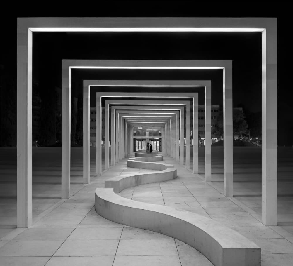 Curving Light Perspective by Nadav Jonas — canvas wall art