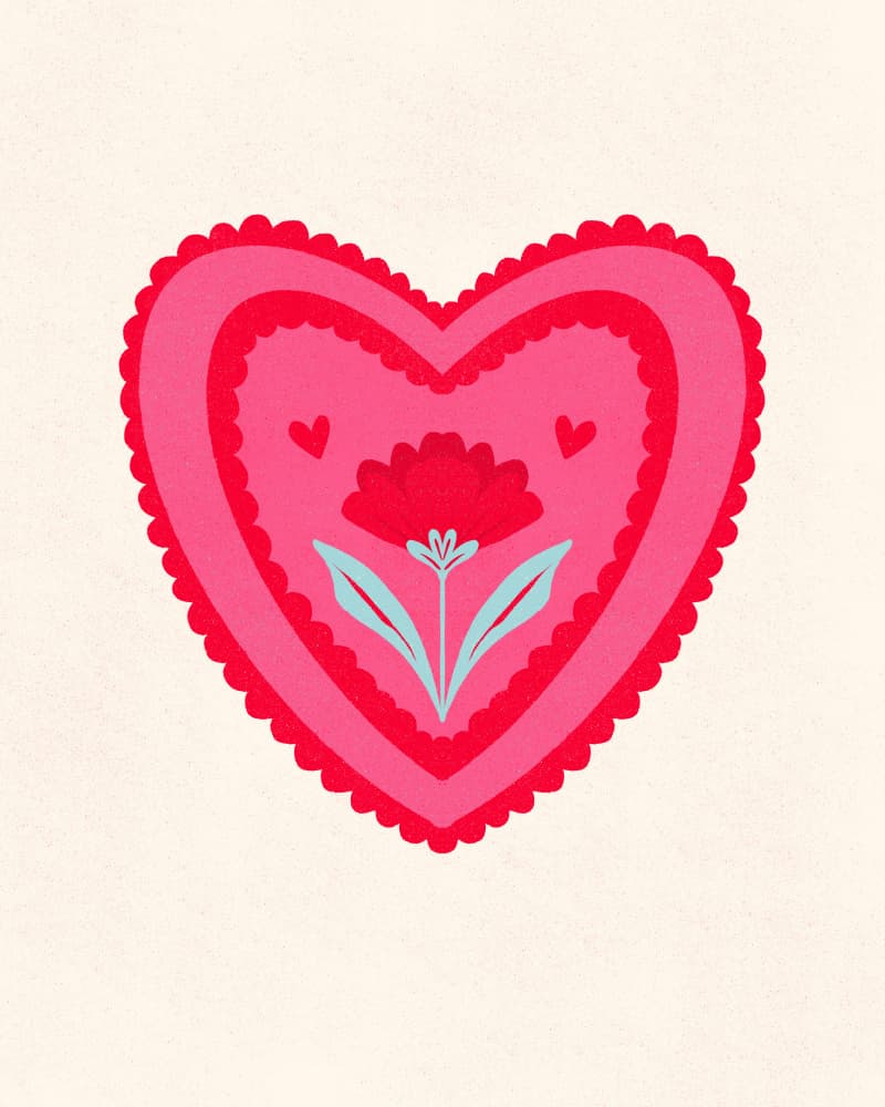 Sweet Floral Heart by Angela Minca — canvas wall art